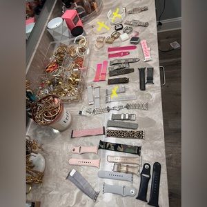 Lot of iWatch 38mm 19 bands 9 cases bumpers glitter Gucci Louis Vuitton